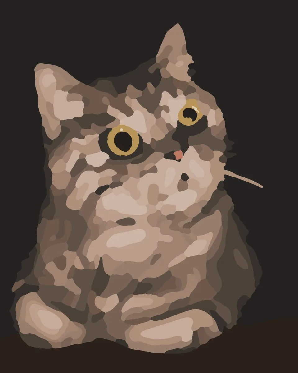 Sabi the cat as a Beginner kit, painted in 17 flat colours